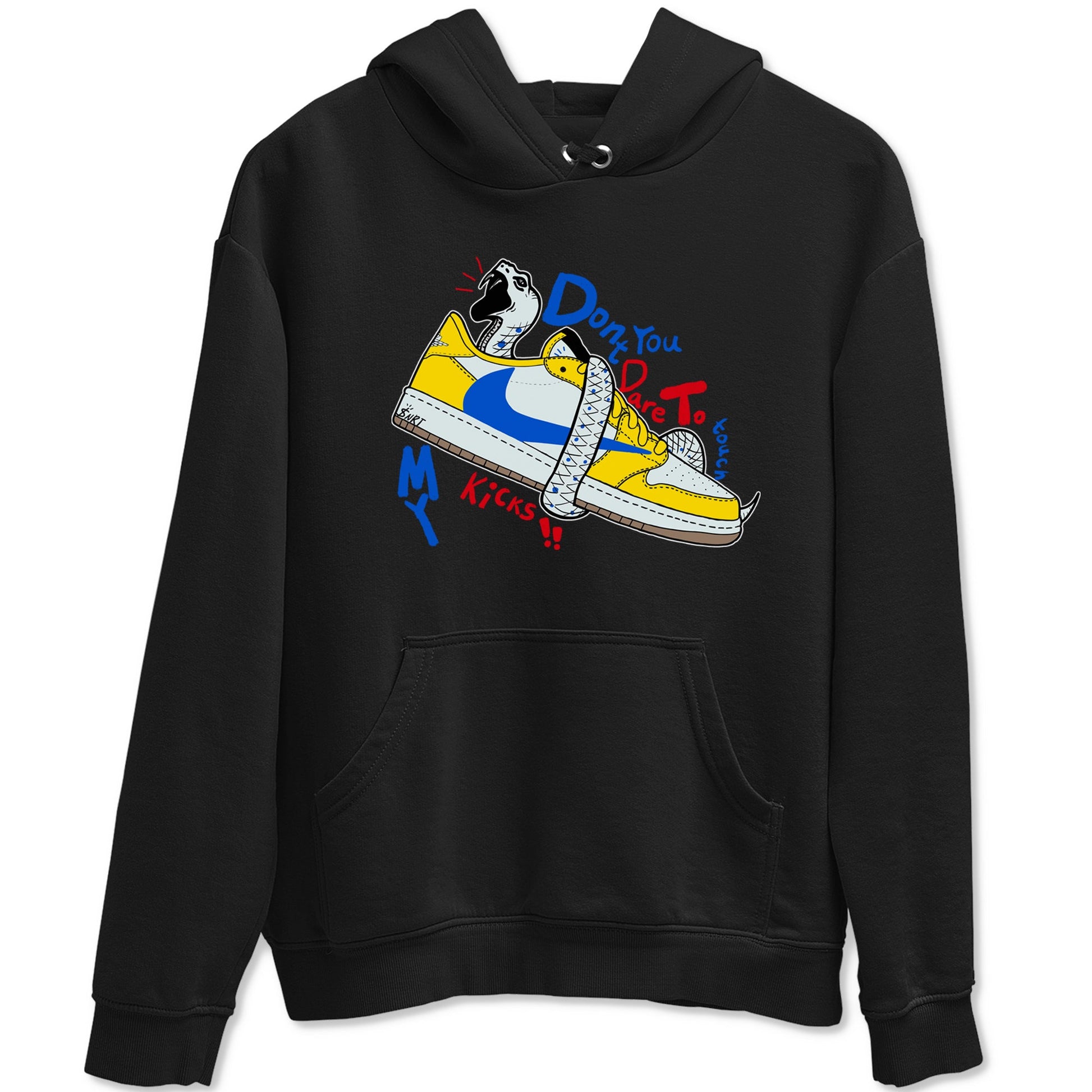 1s Travis Scott Canary shirt to match jordans Don't Touch My Kicks sneaker tees Air Jordan 1 Travis Scott Canary SNRT Sneaker Release Tees unisex cotton Black 2 crew neck shirt