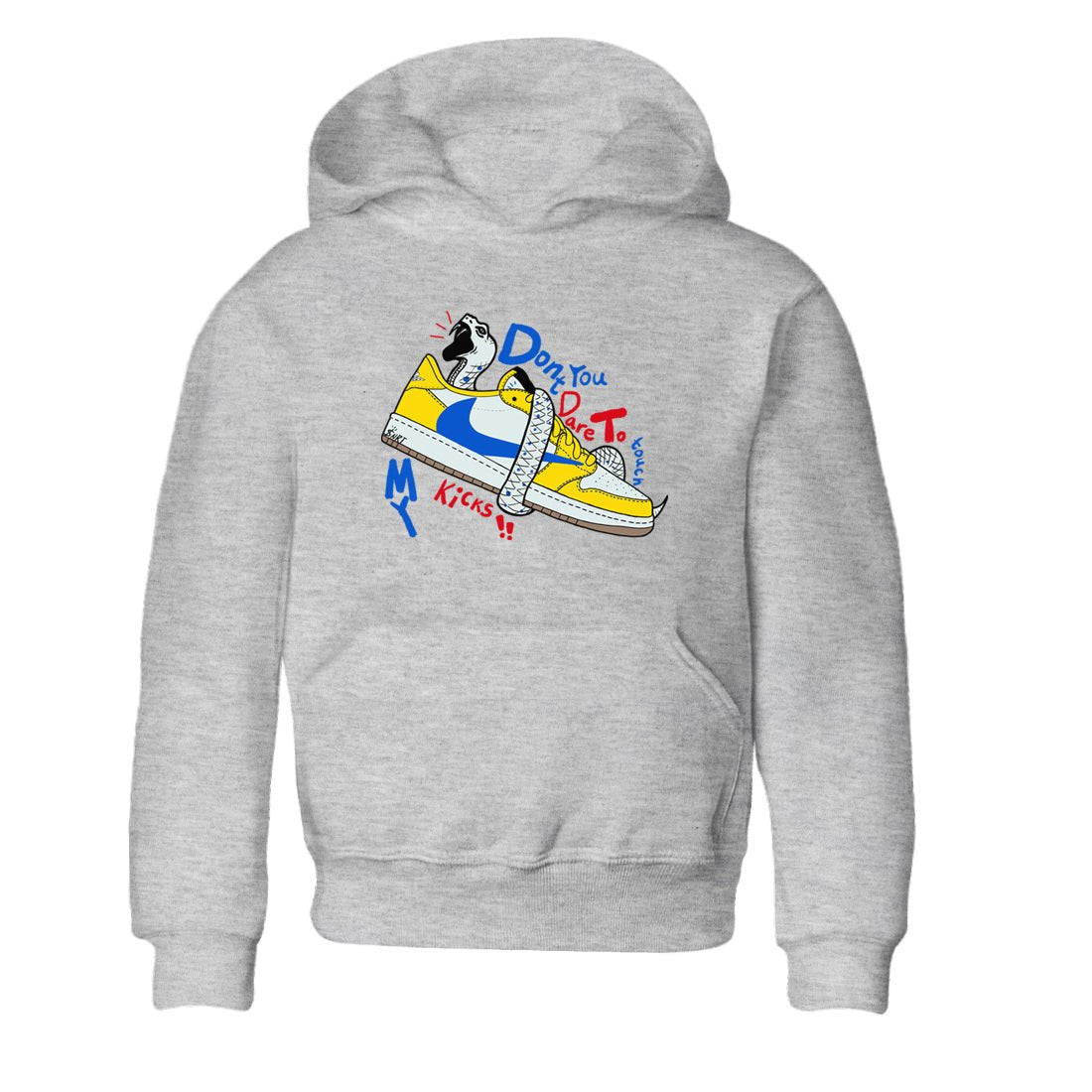 1s Travis Scott Canary shirt to match jordans Don't Touch My Kicks sneaker tees Air Jordan 1 Travis Scott Canary SNRT sneaker release tees baby toddler Heather Grey 2 cotton Shirt