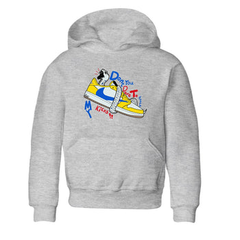 1s Travis Scott Canary shirt to match jordans Don't Touch My Kicks sneaker tees Air Jordan 1 Travis Scott Canary SNRT sneaker release tees baby toddler Heather Grey 2 cotton Shirt