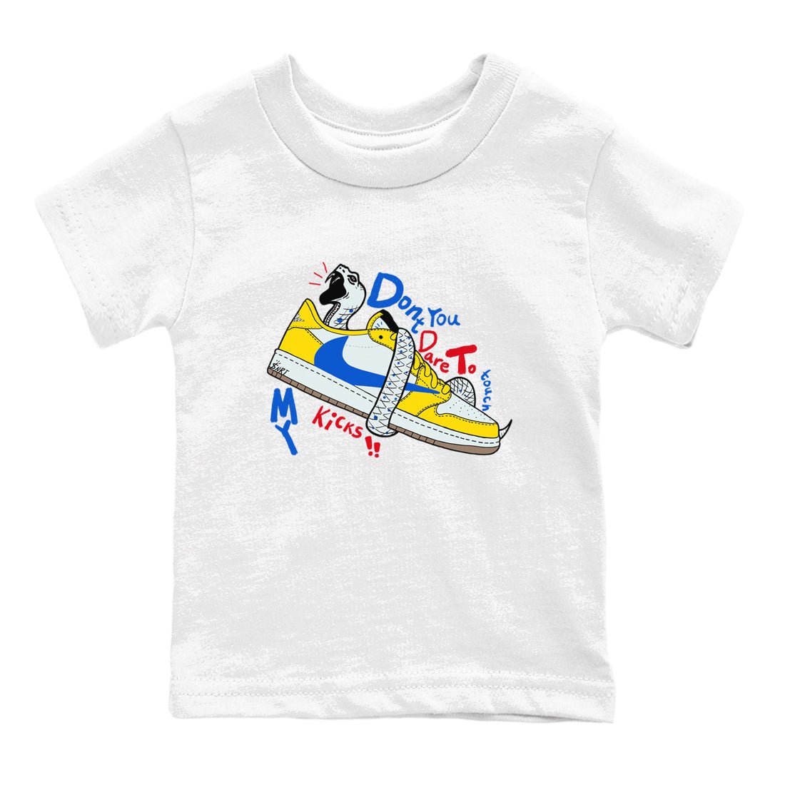1s Travis Scott Canary shirt to match jordans Don't Touch My Kicks sneaker tees Air Jordan 1 Travis Scott Canary SNRT sneaker release tees baby toddler White 2 cotton Shirt