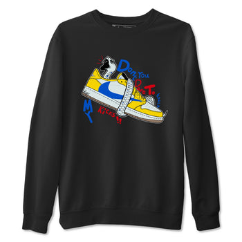 1s Travis Scott Canary shirt to match jordans Don't Touch My Kicks sneaker tees Air Jordan 1 Travis Scott Canary SNRT Sneaker Release Tees unisex cotton Black 2 crew neck shirt