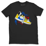 1s Travis Scott Canary shirt to match jordans Don't Touch My Kicks sneaker tees Air Jordan 1 Travis Scott Canary SNRT Sneaker Release Tees unisex cotton Black 2 crew neck shirt