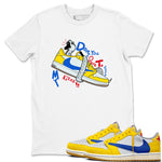 1s Travis Scott Canary shirt to match jordans Don't Touch My Kicks sneaker tees Air Jordan 1 Travis Scott Canary SNRT Sneaker Release Tees unisex cotton White 1 crew neck shirt