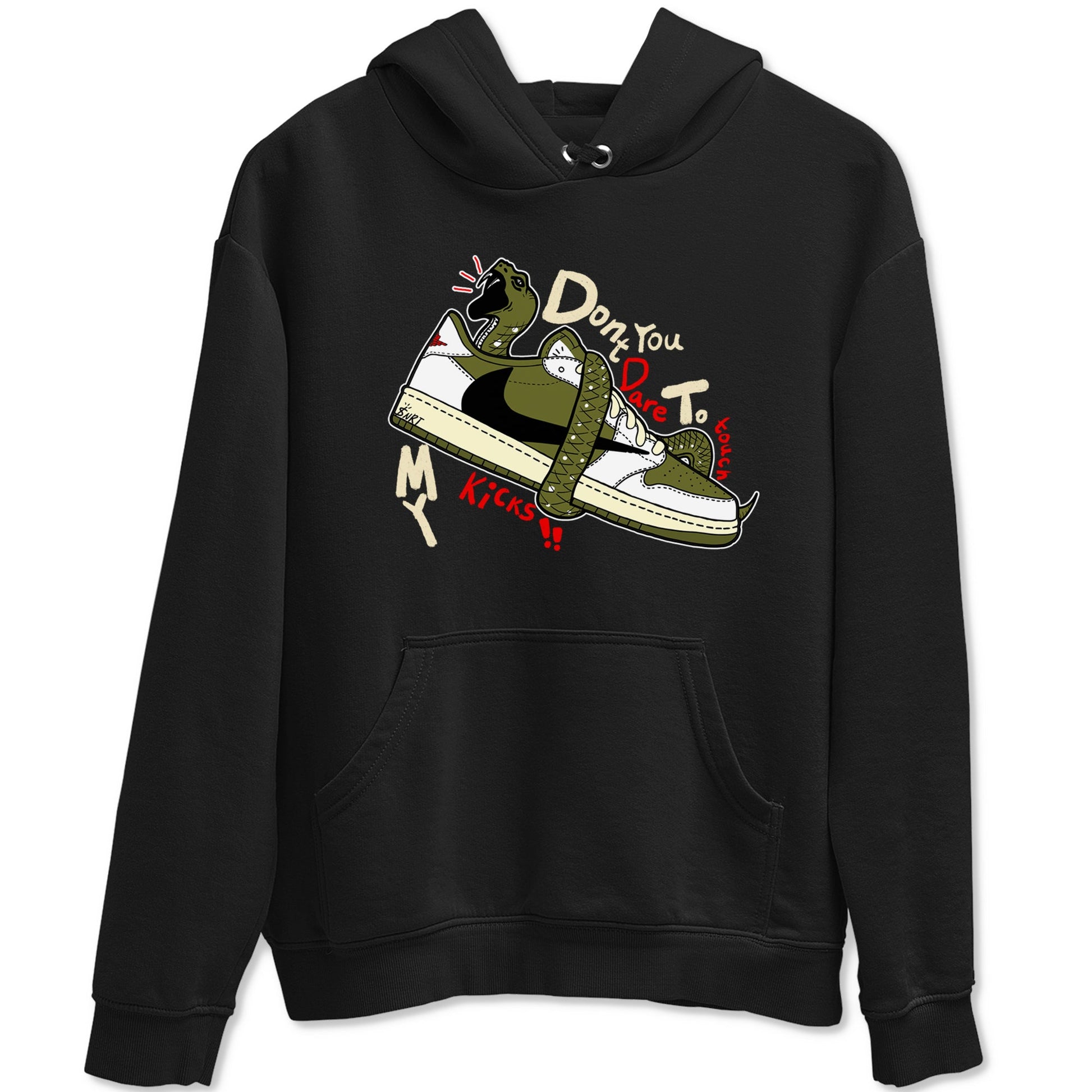 Jordan 1 Olive t shirts to match sneakers Don't Touch My Kicks sneaker match tees Air Jordan 1 Low x Travis Scott Reverse Olive tee SNRT Sneaker Tees unisex cotton Black 2 shirts