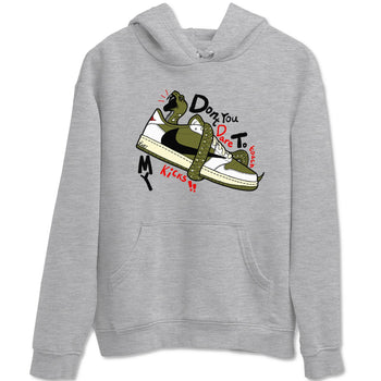 Jordan 1 Olive t shirts to match sneakers Don't Touch My Kicks sneaker match tees Air Jordan 1 Low x Travis Scott Reverse Olive tee SNRT Sneaker Tees unisex cotton Heather Grey 2 shirts