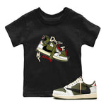 Jordan 1 Olive t shirts to match sneakers Don't Touch My Kicks sneaker match tees Air Jordan 1 Low x Travis Scott Reverse Olive tee SNRT Sneaker Tees Youth Baby Black 1 tee