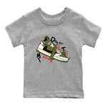 Jordan 1 Olive t shirts to match sneakers Don't Touch My Kicks sneaker match tees Air Jordan 1 Low x Travis Scott Reverse Olive tee SNRT Sneaker Tees Youth Baby Heather Grey 2 tee