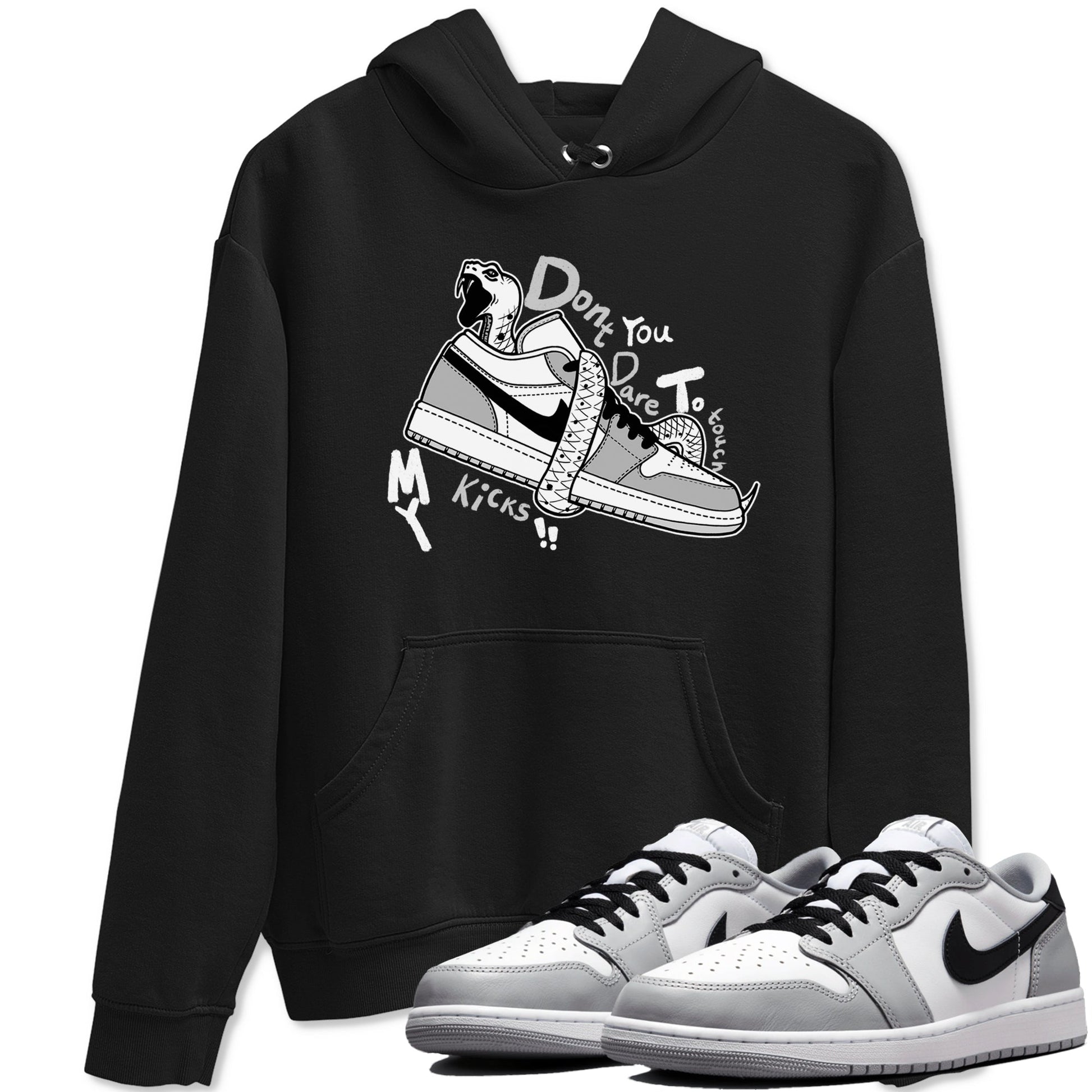 1s Wolf Grey shirts to match jordans Don't Touch My Kicks sneaker match tees Air Jordan 1 Wolf Grey SNRT Sneaker Tees streetwear brand Black 1 unisex cotton tee