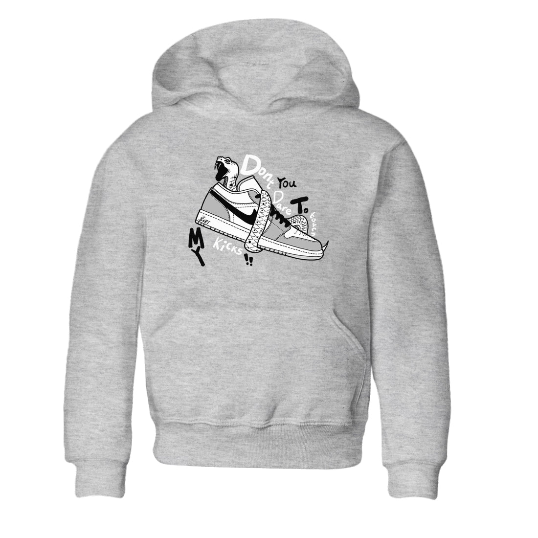 1s Wolf Grey shirts to match jordans Don't Touch My Kicks sneaker match tees Air Jordan 1 Wolf Grey SNRT Sneaker Tees streetwear brand Baby and Youth Heather Grey 2 cotton tee