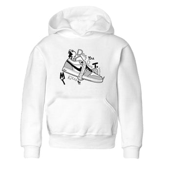 1s Wolf Grey shirts to match jordans Don't Touch My Kicks sneaker match tees Air Jordan 1 Wolf Grey SNRT Sneaker Tees streetwear brand Baby and Youth White 2 cotton tee