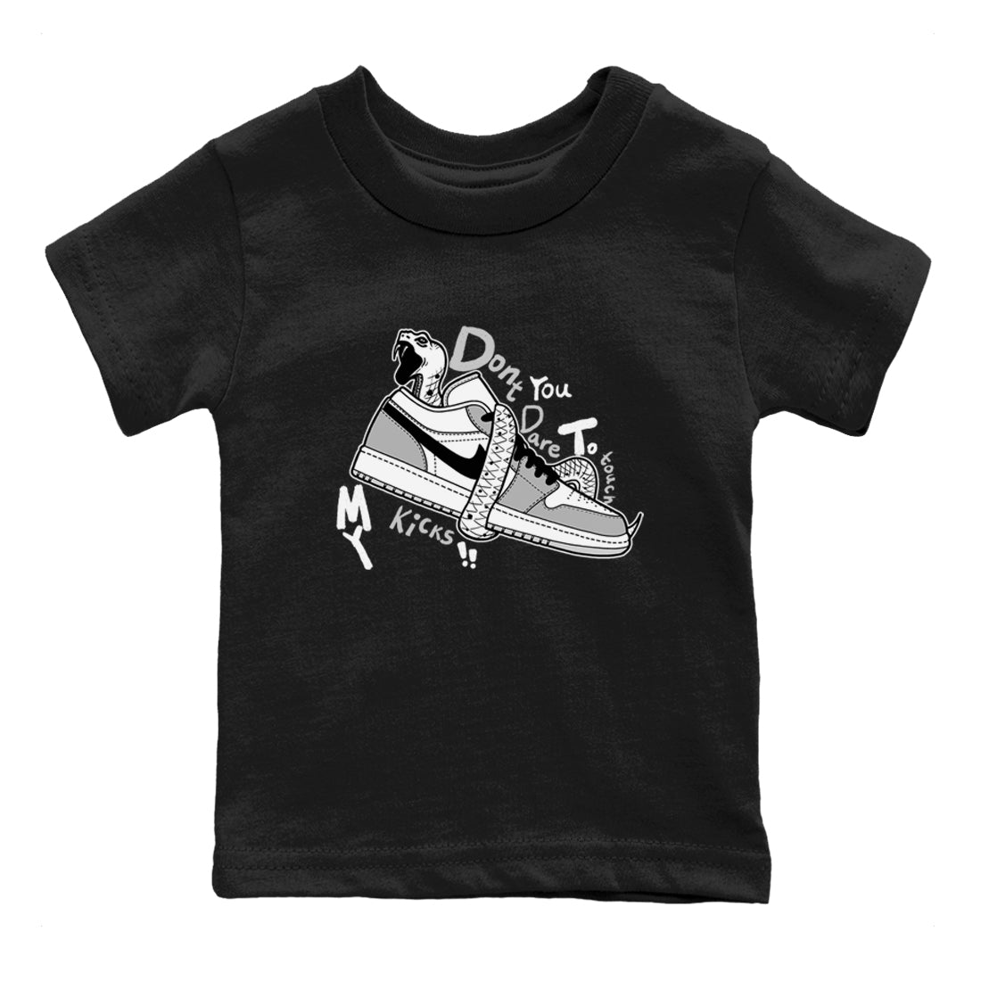 1s Wolf Grey shirts to match jordans Don't Touch My Kicks sneaker match tees Air Jordan 1 Wolf Grey SNRT Sneaker Tees streetwear brand Baby and Youth Black 2 cotton tee