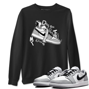 1s Wolf Grey shirts to match jordans Don't Touch My Kicks sneaker match tees Air Jordan 1 Wolf Grey SNRT Sneaker Tees streetwear brand Black 1 unisex cotton tee