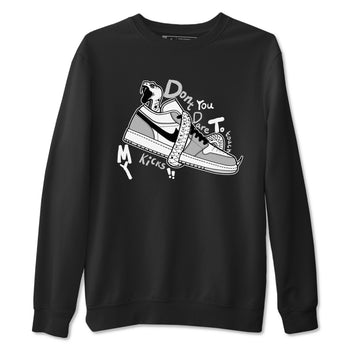 1s Wolf Grey shirts to match jordans Don't Touch My Kicks sneaker match tees Air Jordan 1 Wolf Grey SNRT Sneaker Tees streetwear brand Black 2 unisex cotton tee
