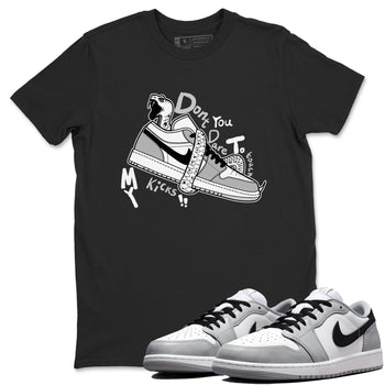 1s Wolf Grey shirts to match jordans Don't Touch My Kicks sneaker match tees Air Jordan 1 Wolf Grey SNRT Sneaker Tees streetwear brand Black 1 unisex cotton tee