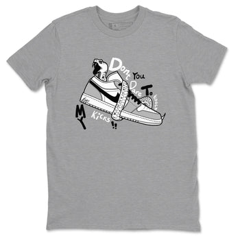 1s Wolf Grey shirts to match jordans Don't Touch My Kicks sneaker match tees Air Jordan 1 Wolf Grey SNRT Sneaker Tees streetwear brand Heather Grey 2 unisex cotton tee