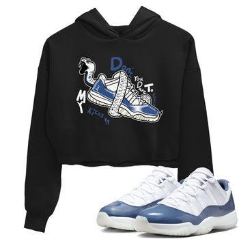 11s Diffused Blue shirts to match jordans Don't Touch My Kicks sneaker match tees Air Jordan 11 Diffused Blue SNRT Sneaker Tees streetwear brand Black 1 crop tee