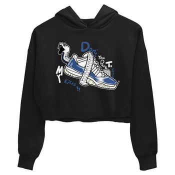 11s Diffused Blue shirts to match jordans Don't Touch My Kicks sneaker match tees Air Jordan 11 Diffused Blue SNRT Sneaker Tees streetwear brand Black 2 crop tee