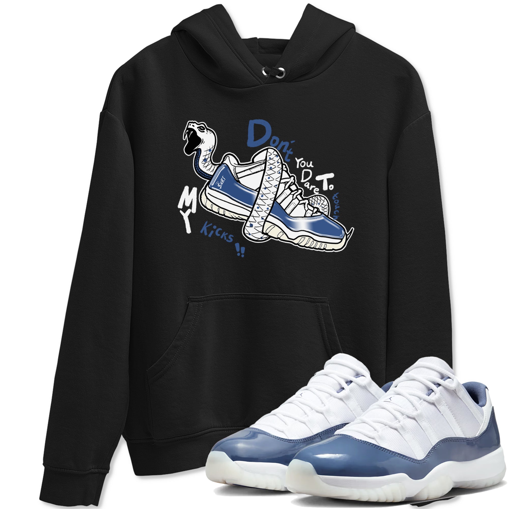 11s Diffused Blue shirts to match jordans Don't Touch My Kicks sneaker match tees Air Jordan 11 Diffused Blue SNRT Sneaker Tees streetwear brand Black 1 unisex cotton tee