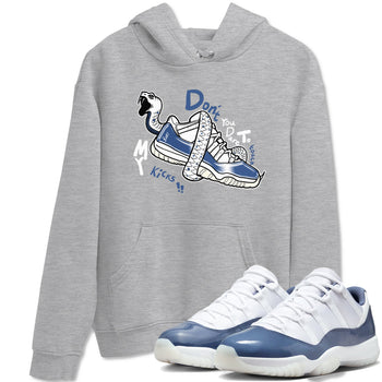 11s Diffused Blue shirts to match jordans Don't Touch My Kicks sneaker match tees Air Jordan 11 Diffused Blue SNRT Sneaker Tees streetwear brand Heather Grey 1 unisex cotton tee