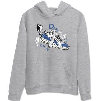 11s Diffused Blue shirts to match jordans Don't Touch My Kicks sneaker match tees Air Jordan 11 Diffused Blue SNRT Sneaker Tees streetwear brand Heather Grey 2 unisex cotton tee