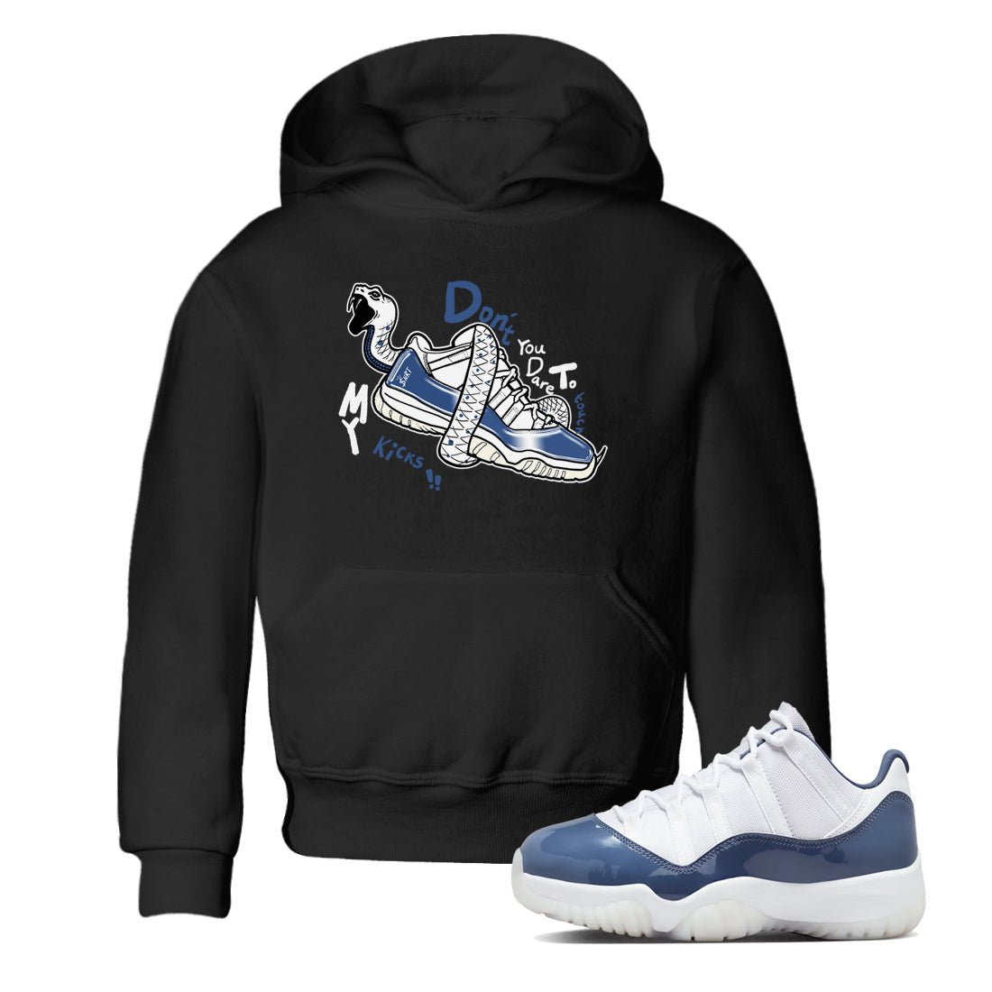 11s Diffused Blue shirts to match jordans Don't Touch My Kicks sneaker match tees Air Jordan 11 Diffused Blue SNRT Sneaker Tees streetwear brand Baby and Youth Black 1 cotton tee