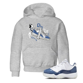 11s Diffused Blue shirts to match jordans Don't Touch My Kicks sneaker match tees Air Jordan 11 Diffused Blue SNRT Sneaker Tees streetwear brand Baby and Youth Heather Grey 1 cotton tee