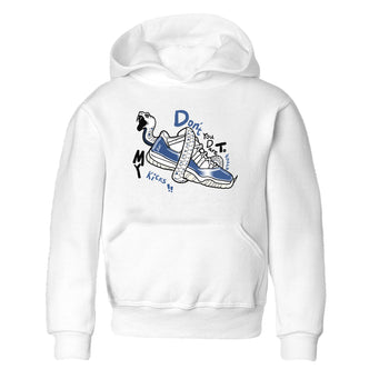 11s Diffused Blue shirts to match jordans Don't Touch My Kicks sneaker match tees Air Jordan 11 Diffused Blue SNRT Sneaker Tees streetwear brand Baby and Youth White 2 cotton tee