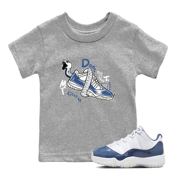 11s Diffused Blue shirts to match jordans Don't Touch My Kicks sneaker match tees Air Jordan 11 Diffused Blue SNRT Sneaker Tees streetwear brand Baby and Youth Heather Grey 1 cotton tee