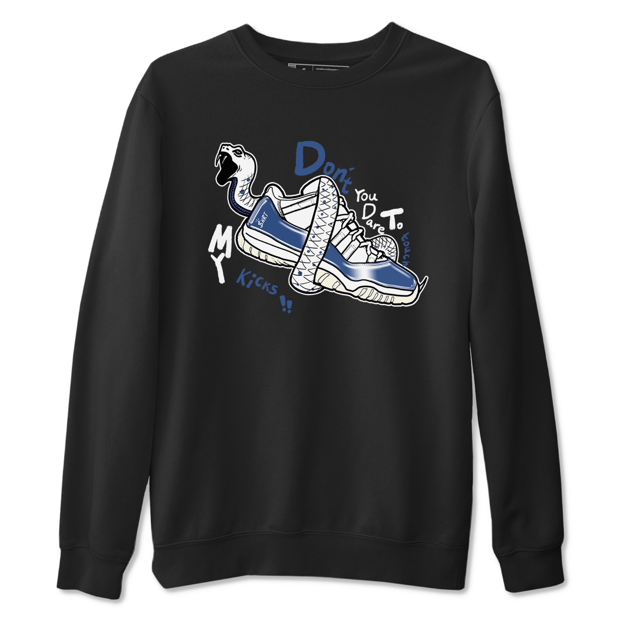 11s Diffused Blue shirts to match jordans Don't Touch My Kicks sneaker match tees Air Jordan 11 Diffused Blue SNRT Sneaker Tees streetwear brand Black 2 unisex cotton tee