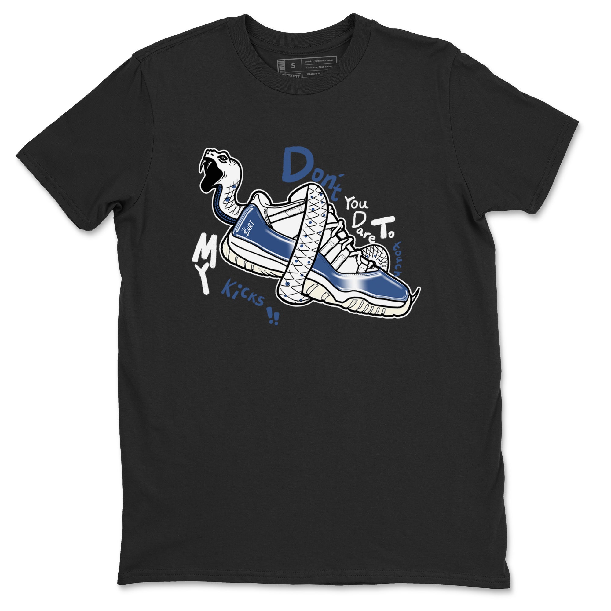 11s Diffused Blue shirts to match jordans Don't Touch My Kicks sneaker match tees Air Jordan 11 Diffused Blue SNRT Sneaker Tees streetwear brand Black 2 unisex cotton tee