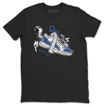 11s Diffused Blue shirts to match jordans Don't Touch My Kicks sneaker match tees Air Jordan 11 Diffused Blue SNRT Sneaker Tees streetwear brand Black 2 unisex cotton tee