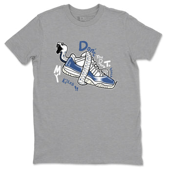 11s Diffused Blue shirts to match jordans Don't Touch My Kicks sneaker match tees Air Jordan 11 Diffused Blue SNRT Sneaker Tees streetwear brand Heather Grey 2 unisex cotton tee