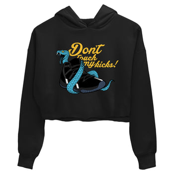 Sneaker match tees – Sneaker Tees To Match Air Jordan 11 Gamma Shoes – Don't Touch My Kicks Crop T-Shirt Black 2