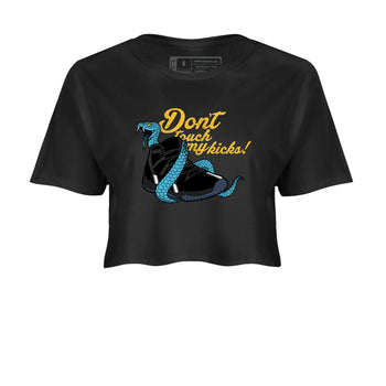 Sneaker match tees – Sneaker Tees To Match Air Jordan 11 Gamma Shoes – Don't Touch My Kicks Crop T-Shirt Black 2