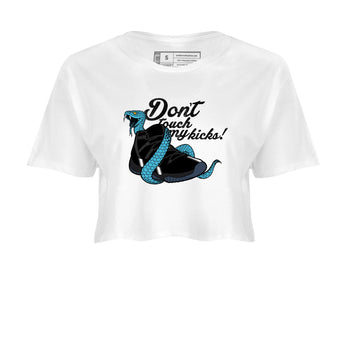 Sneaker match tees – Sneaker Tees To Match Air Jordan 11 Gamma Shoes – Don't Touch My Kicks Crop T-Shirt White 2