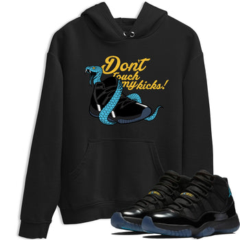 Sneaker match tees – Sneaker Tees To Match Air Jordan 11 Gamma Shoes – Don't Touch My Kicks Tee Black 1