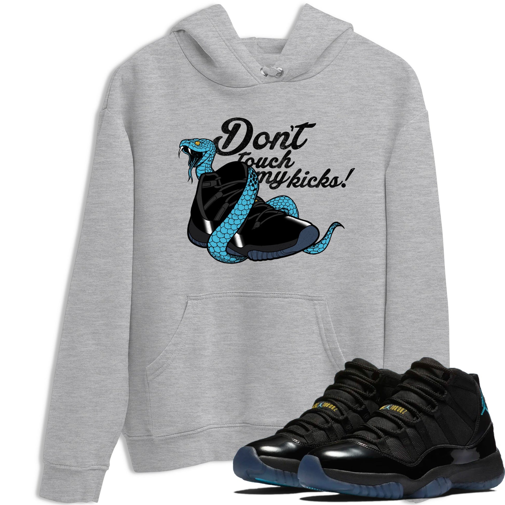 Sneaker match tees – Sneaker Tees To Match Air Jordan 11 Gamma Shoes – Don't Touch My Kicks Tee Heather Grey 1