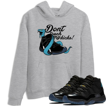 Sneaker match tees – Sneaker Tees To Match Air Jordan 11 Gamma Shoes – Don't Touch My Kicks Tee Heather Grey 1