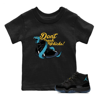 Sneaker match tees – Sneaker Tees To Match Air Jordan 11 Gamma Shoes – Don't Touch My Kicks Kids T-Shirt Black 1