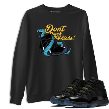 Sneaker match tees – Sneaker Tees To Match Air Jordan 11 Gamma Shoes – Don't Touch My Kicks Tee Black 1