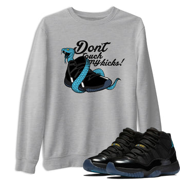 Sneaker match tees – Sneaker Tees To Match Air Jordan 11 Gamma Shoes – Don't Touch My Kicks Tee Heather Grey 1