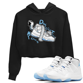 11s Legend Blue shirts to match jordans Don't Touch My Kicks best t shirts to wear with jordans AJ11 Retro Legend Blue match shoes to clothes SNRT Sneaker Tees unisex cotton Black 1 crop tee