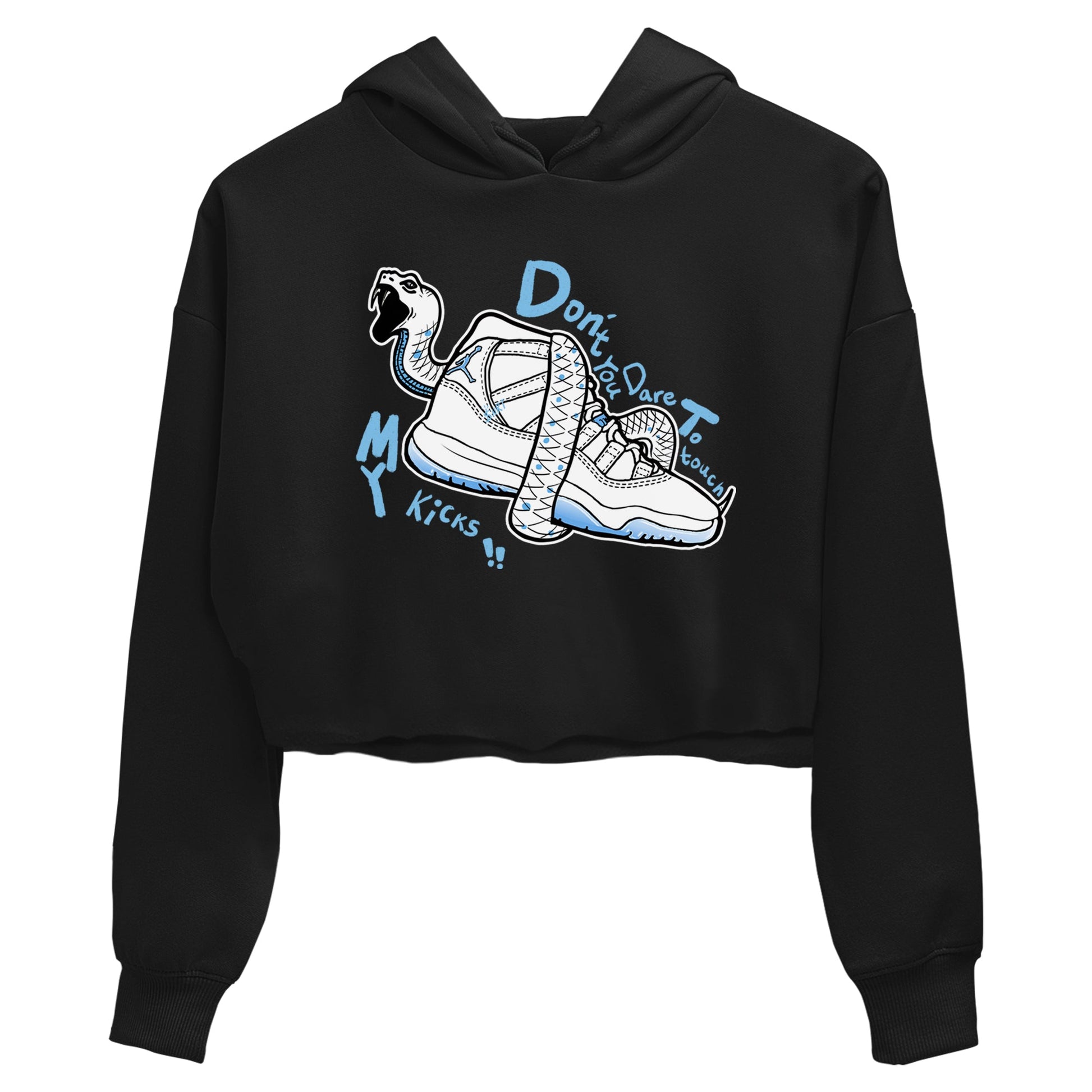 11s Legend Blue shirts to match jordans Don't Touch My Kicks best t shirts to wear with jordans AJ11 Retro Legend Blue match shoes to clothes SNRT Sneaker Tees unisex cotton Black 2 crop tee