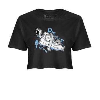 11s Legend Blue shirts to match jordans Don't Touch My Kicks best t shirts to wear with jordans AJ11 Retro Legend Blue match shoes to clothes SNRT Sneaker Tees unisex cotton Black 2 crop tee