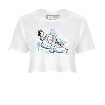 11s Legend Blue shirts to match jordans Don't Touch My Kicks best t shirts to wear with jordans AJ11 Retro Legend Blue match shoes to clothes SNRT Sneaker Tees unisex cotton White 2 crop tee