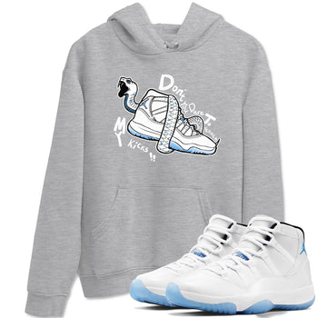 11s Legend Blue shirts to match jordans Don't Touch My Kicks best t shirts to wear with jordans AJ11 Retro Legend Blue match shoes to clothes SNRT Sneaker Tees unisex cotton Heather Grey 1 shirts