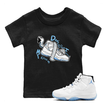 11s Legend Blue shirts to match jordans Don't Touch My Kicks best t shirts to wear with jordans AJ11 Retro Legend Blue match shoes to clothes SNRT Sneaker Tees Youth Baby Black 1 tee