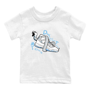 11s Legend Blue shirts to match jordans Don't Touch My Kicks best t shirts to wear with jordans AJ11 Retro Legend Blue match shoes to clothes SNRT Sneaker Tees Youth Baby White 2 tee