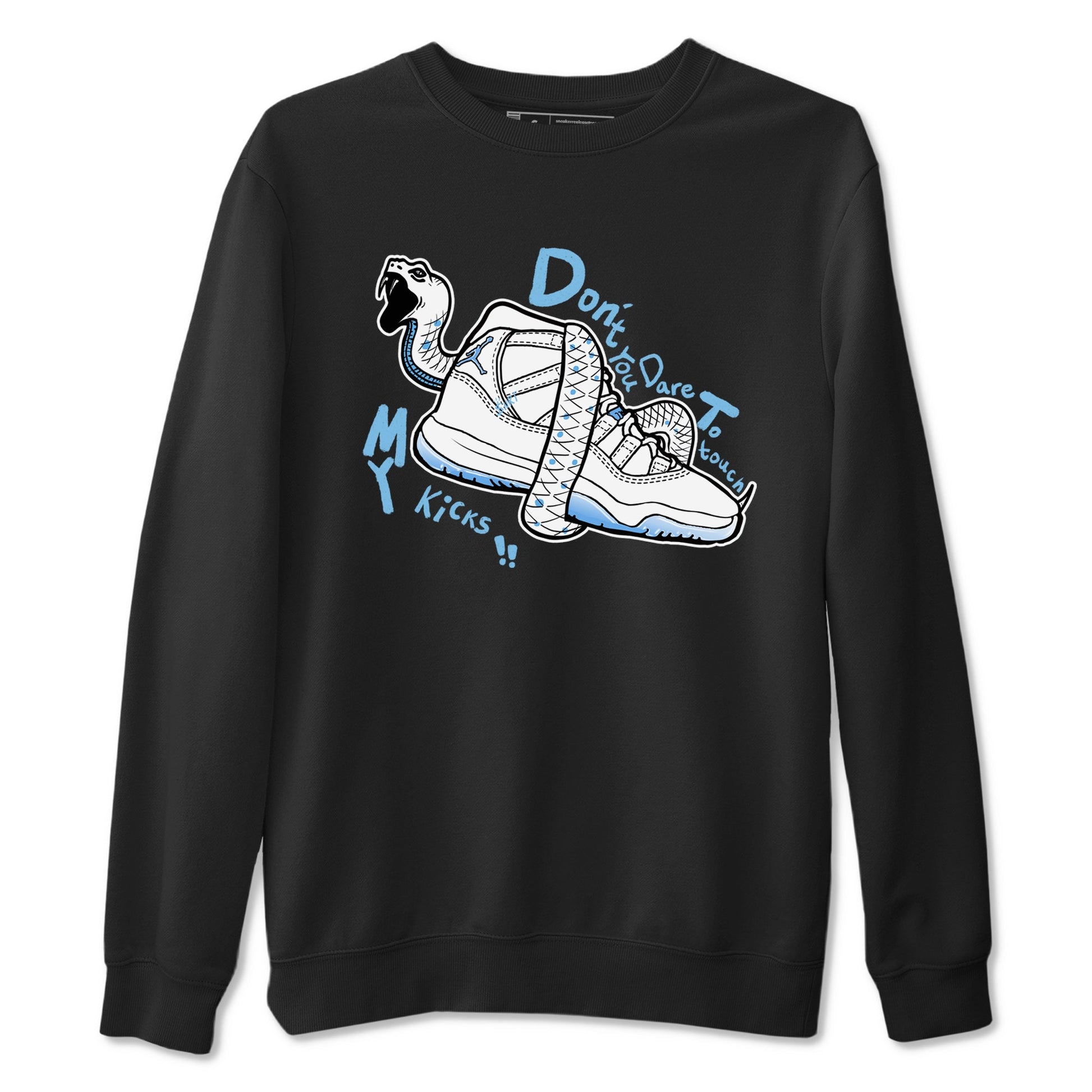 11s Legend Blue shirts to match jordans Don't Touch My Kicks best t shirts to wear with jordans AJ11 Retro Legend Blue match shoes to clothes SNRT Sneaker Tees unisex cotton Black 2 shirts