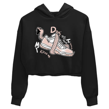 11s Legend Pink shirt to match jordans Don't Touch My Kicks sneaker tees Air Jordan 11 Legend Pink SNRT Sneaker Release Tees Black 2 crop length shirt
